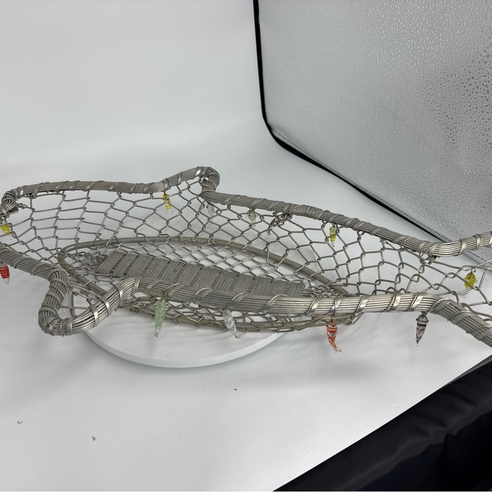 Silver Fish Basket with fish charms Lures Decoration